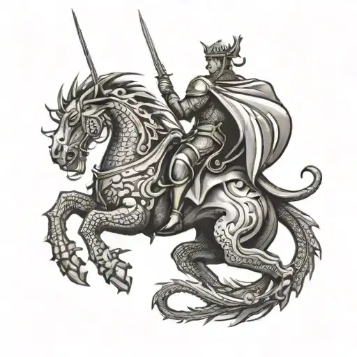 Saint Georges And The Dragon Flying