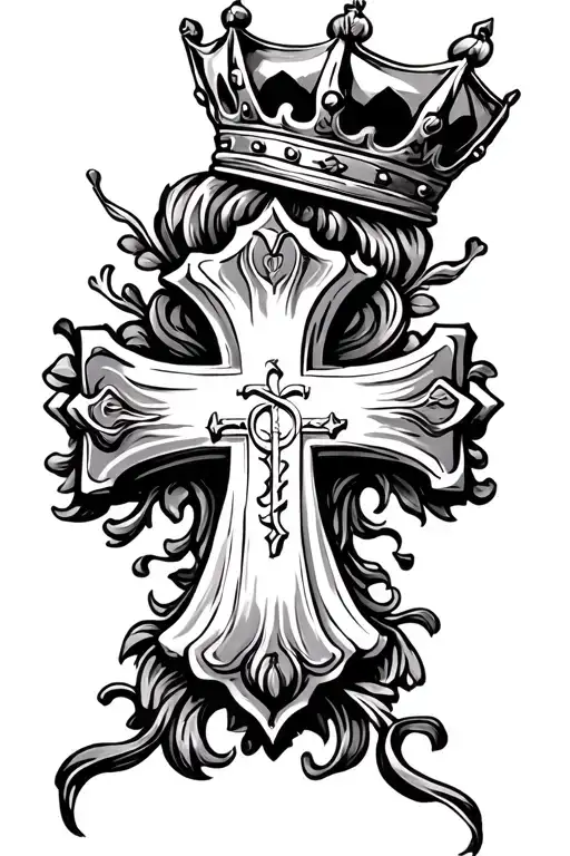 Christian Cross With Crown
