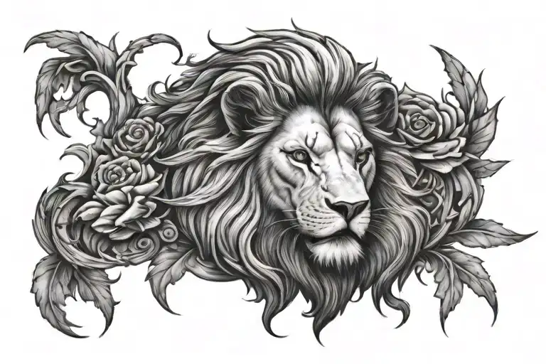 Leo Lion Sleeve Tattoo Design