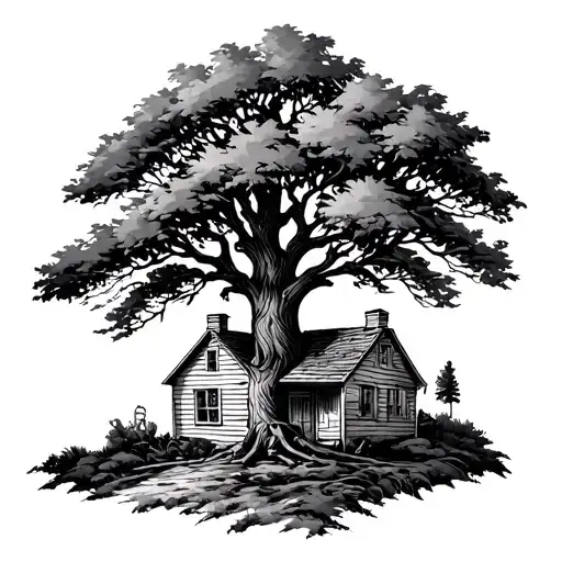 Luke 15 The Prodigal Son With A Tree Going Into A House