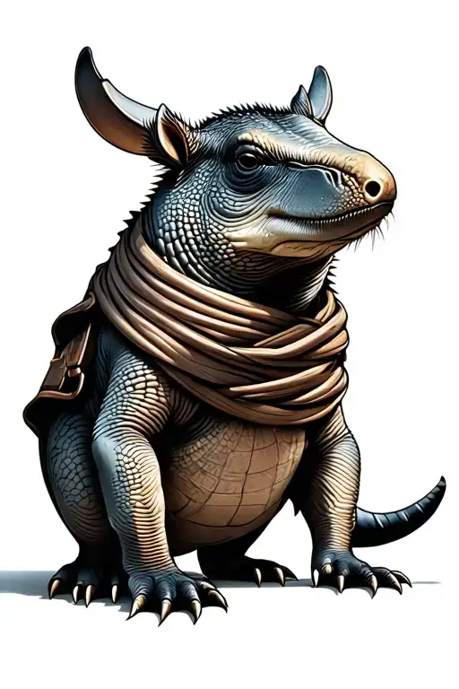 Armadillo With A Gun Wrapped