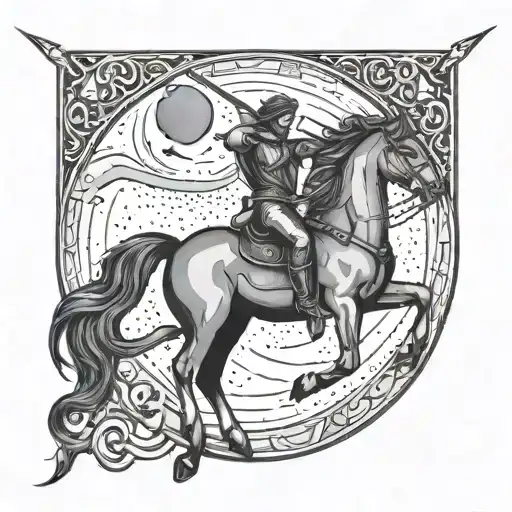 Sagittarius Sign Surrounded By Moon