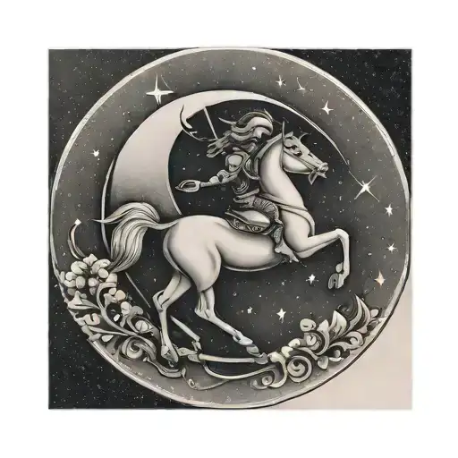 Simple Sagittarius Sign Only Surrounded By Moon