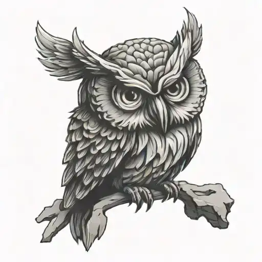 An Owl Carves A Brain Out Of A Piece Of Stone