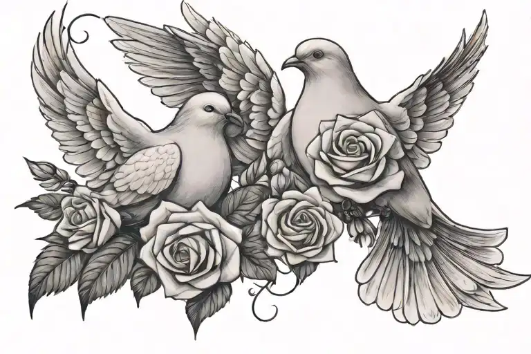 Dove And Roses