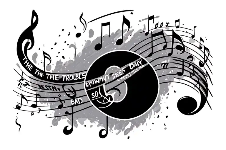 Fine Line Semi Colon Music Note With The Words The Troubles Of The Day Wont Seem So Bad