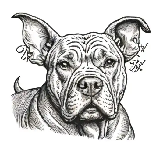 Pitbull With The Name Whiskey Above It