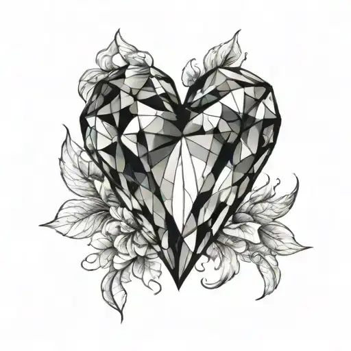 Black Faceted Heart Shaped Gem Stone