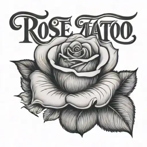 Rose Tattoo With Alexis Name Written