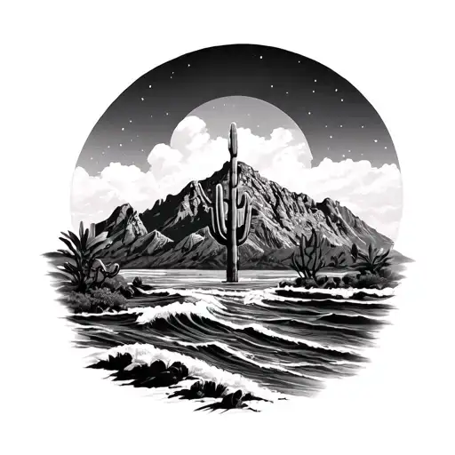 Mountain Ocean Saguaro