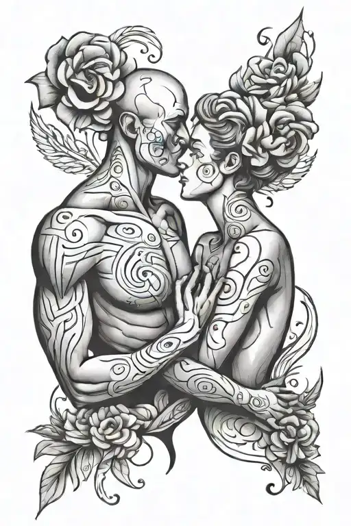 Male And Female Minimalistic Love Pain And Strength