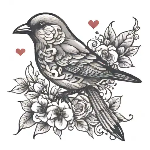 Bird And Hearts Hidden M