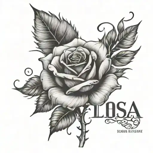 Cyber Sigilism Rose With The Name Rosas As Stem And Roman Numeral 1