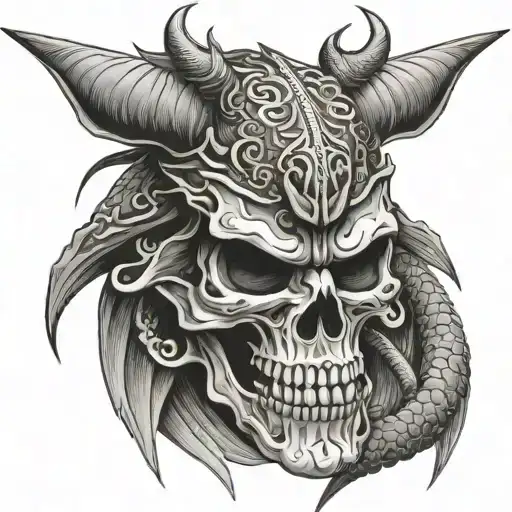 Samurai Dragon Skull