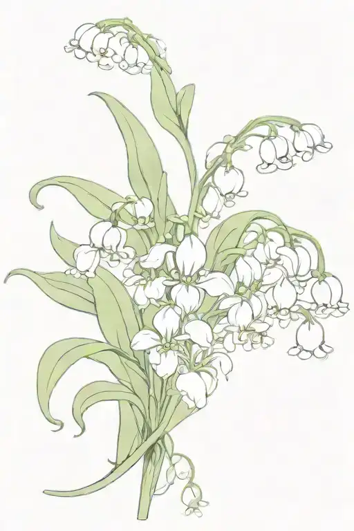 Simple Bouquet Of Lily Of The Valley And Sweet Pea Flowers