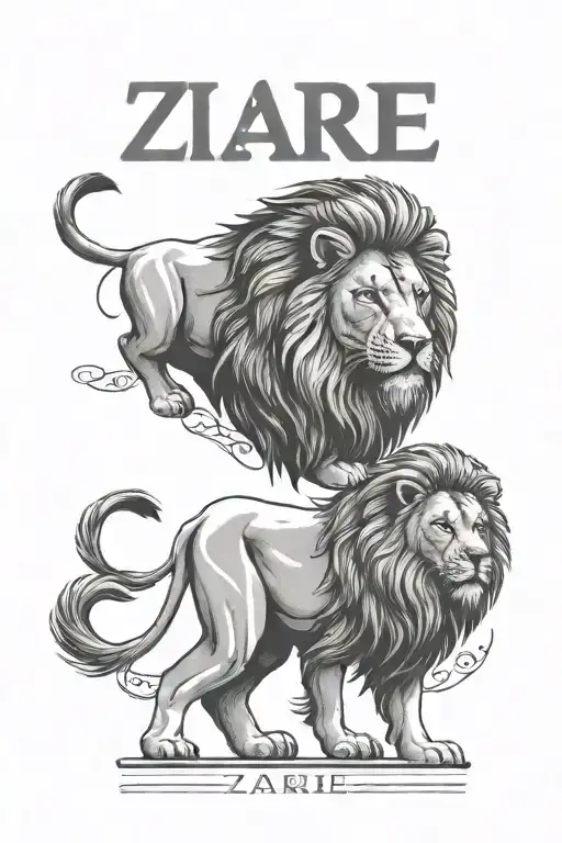 The Name Ziare With A Lion And The Date March 13 2023 In Roman Numerals
