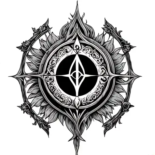 Lord Of The Rings Symbol With A Feminine Surround