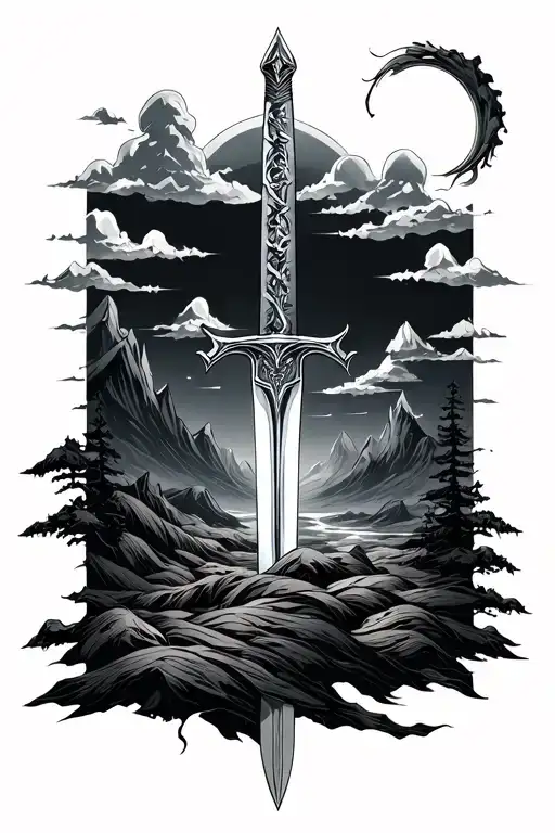 Sword With Landscape