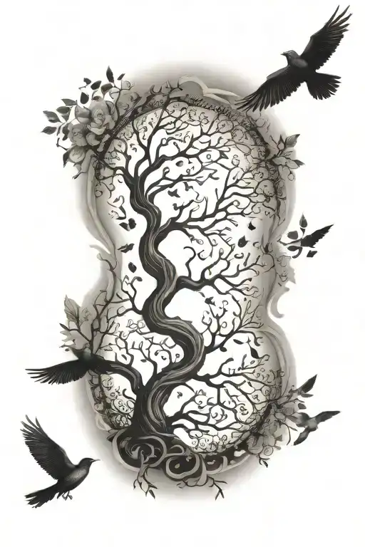 Tree Of Life Where Birds Fly Out