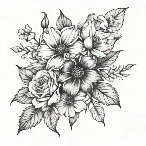 May July And November Birth Flowers Mixed Together