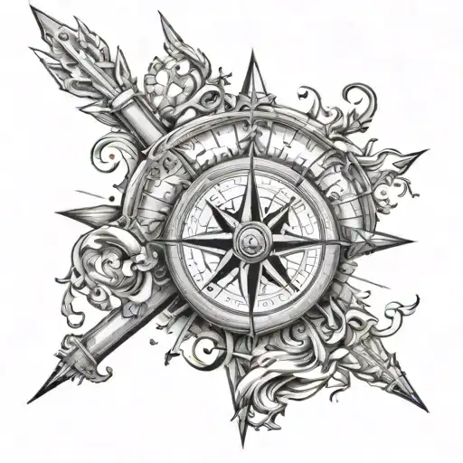 Compass And Clock Signpost