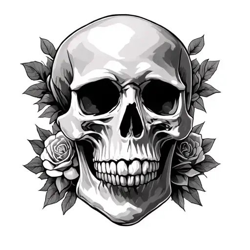 Traditional Skull In Color