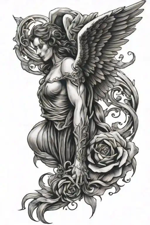 Fallen Angel On Arm Mockup