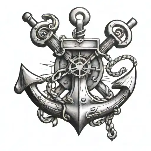 Anchor With Two Guns Crossed