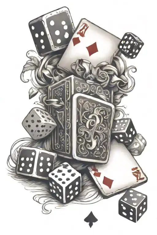 Cards And Dice With Words Don't Gamble Your Life Away
