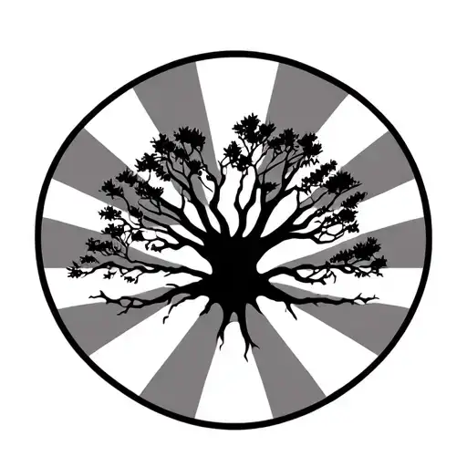 Tree Of Life Tattoo Design Featuring Arizona State Flag As Background