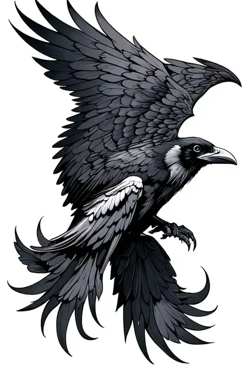 Raven Large Wing Ornamental