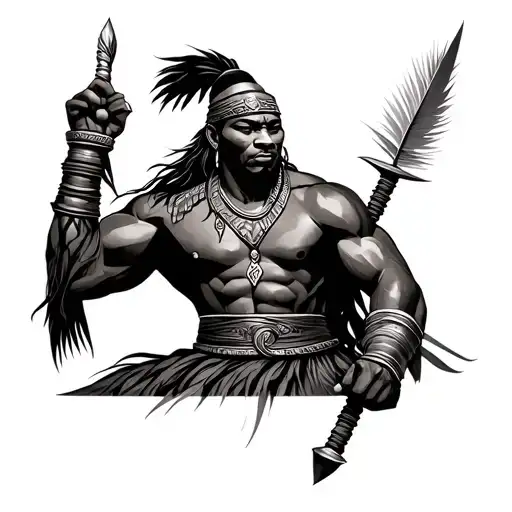 Kikuyu Warrior Wielding