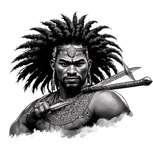 Kikuyu Warrior Wielding