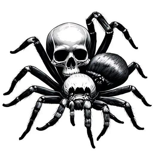 Skull And Tarantula Intertwined