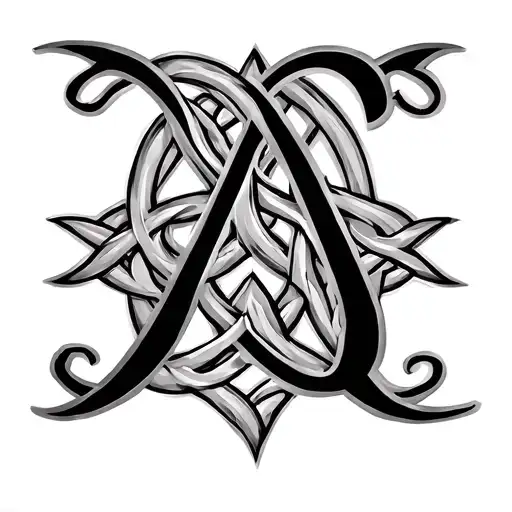 Celtic Design For Initials A And G