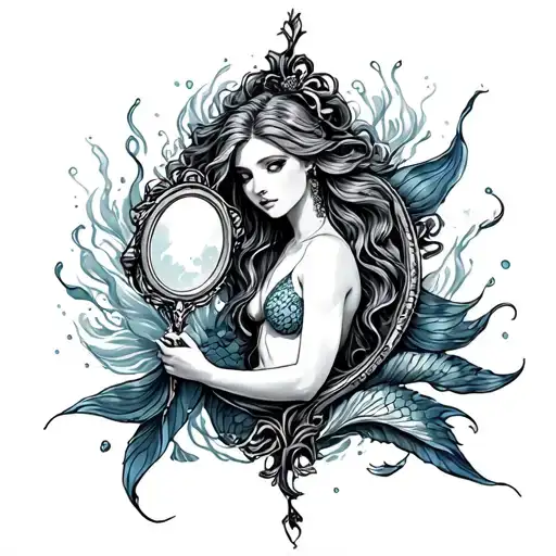 Mermaid Holding Mirror