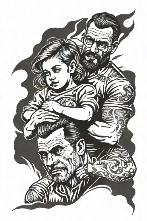 Bold Dad With Daughter