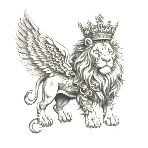 Mauri Tattoo Half Chest And Lion Wearing A Crown