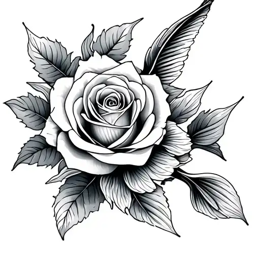 Rose And Koi Fish Swimming