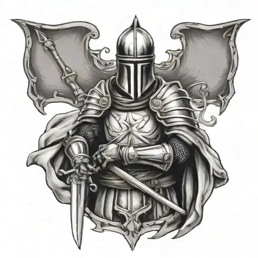 Templar Knight Holding A Sword