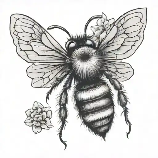 Bumble Bee With Flower Wings