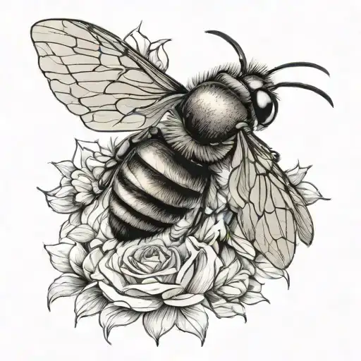 Bumble Bee With Flower Wings