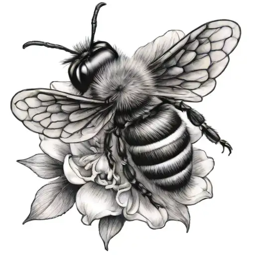 Bee With Flower Wings Flying