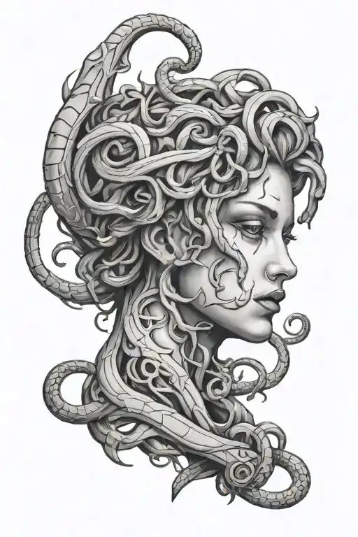 Medusa Looking Into Shattered Mirror