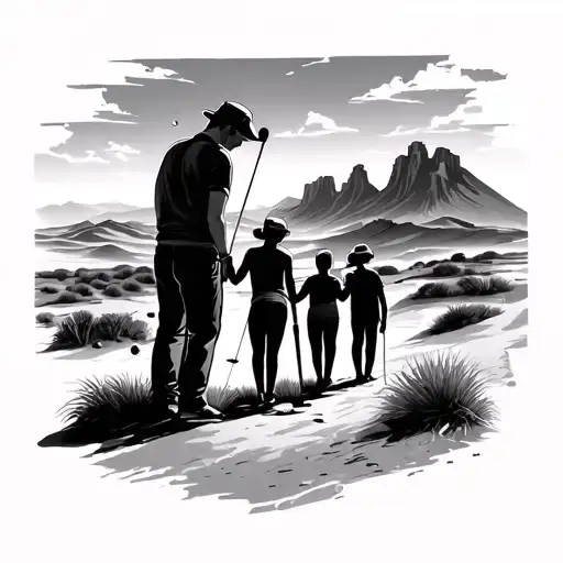 Golf And Family And Desert Landscape