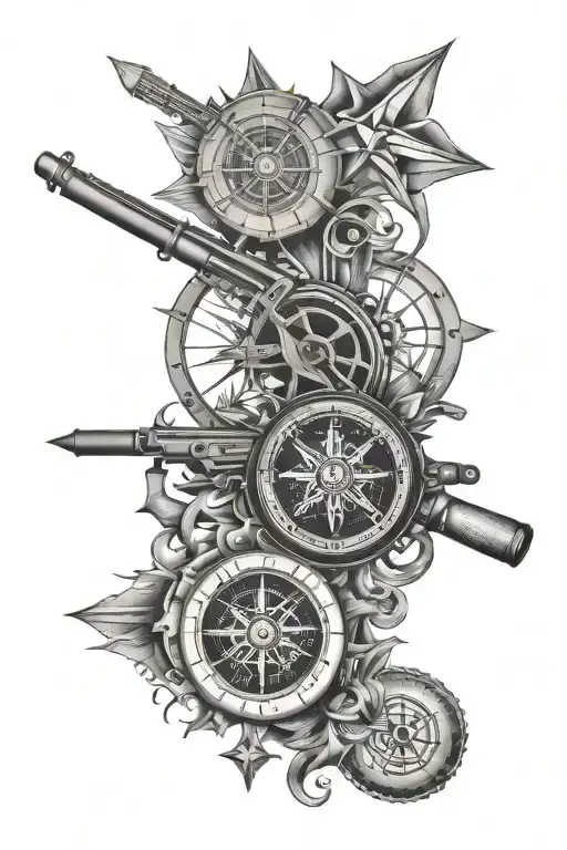 Compass Rose Machine Gun