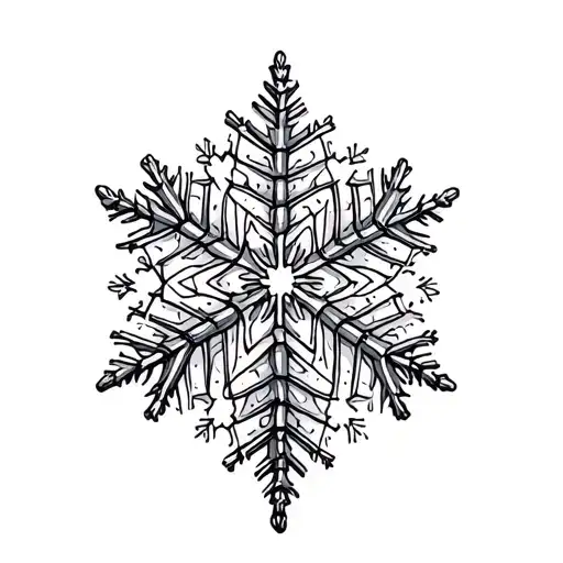 Snowflake Line Art