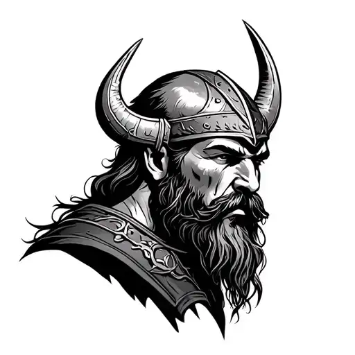 Viking Warrior Holding Head