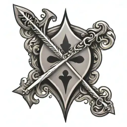 Simple Ace Card With Sword Piercing