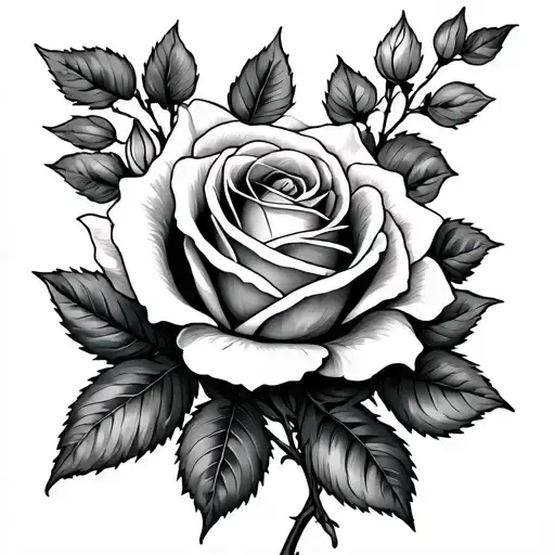 Honeysuckle And Rose Tattoo Design